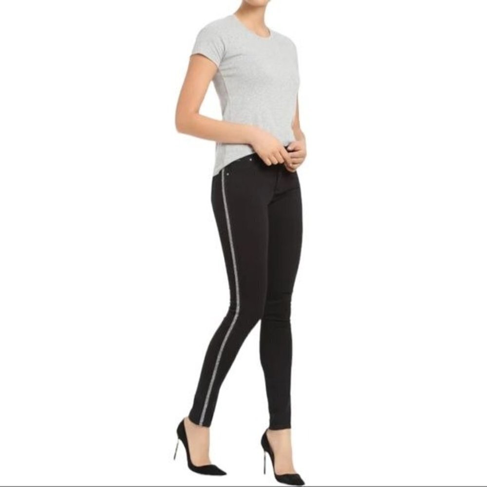 Mavi Adriana Mid-Rise Super‎ Skinny Black Jeans Size 26